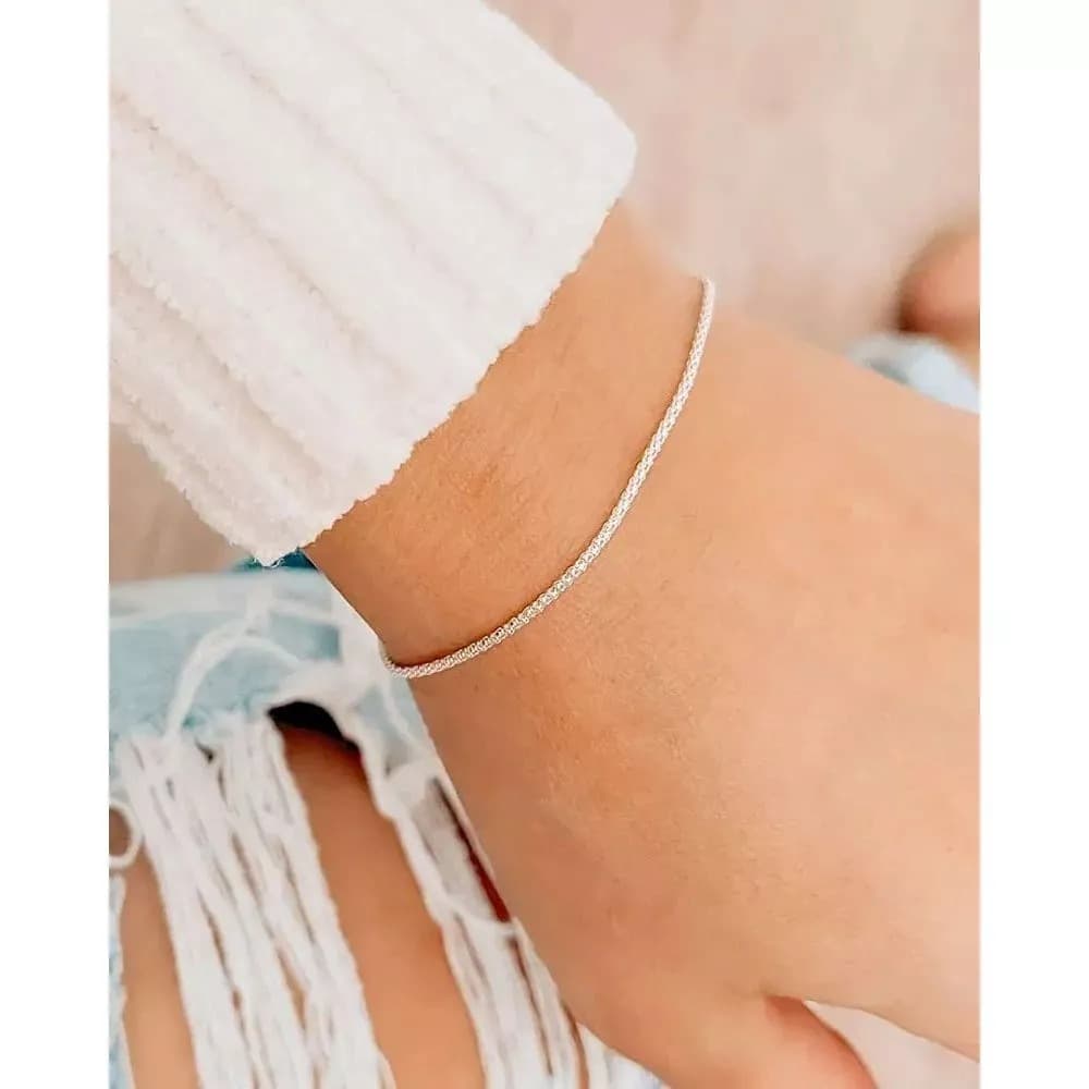 Pulseira Bracelete Veniziana de Prata 925 pura legitima Italiana verdadeira moda v12