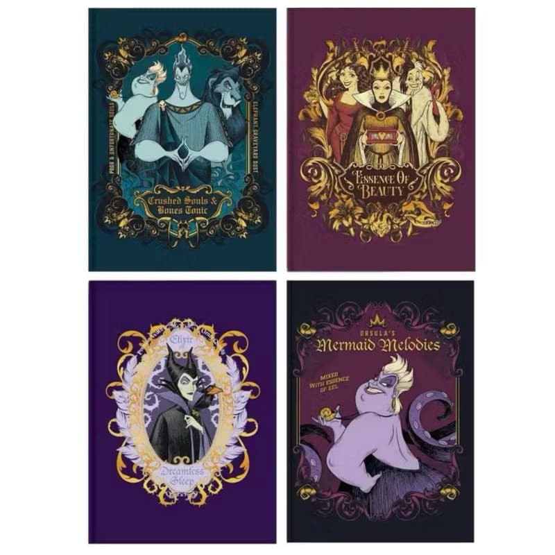 Caderno Capa Dura Vilões da Disney 160 Folhas Volta as Aulas Diário Material Escolar Sortida