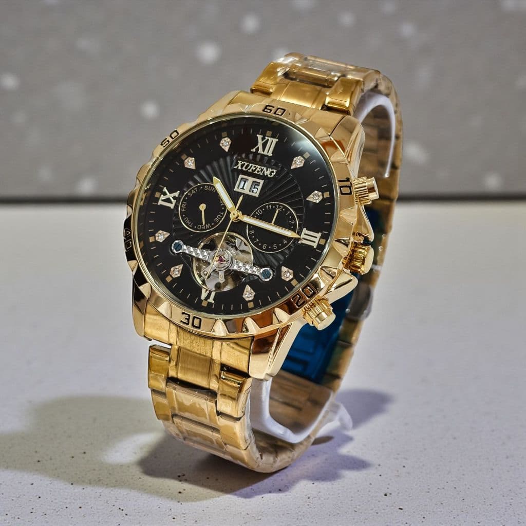 Relógio Masculino Xufeng Automático em Aço Inoxidável Luxo – À Prova d’Água, Design Sofisticado