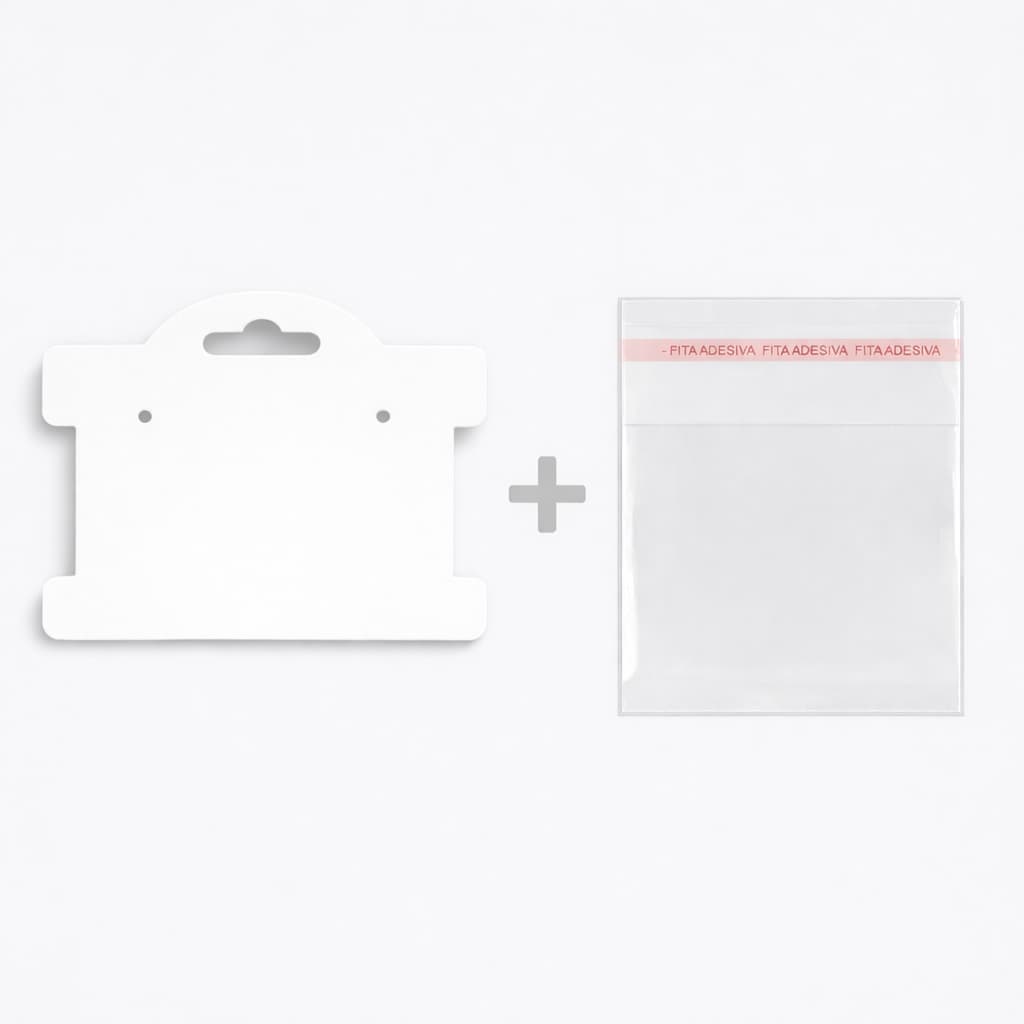 100 Embalagens Para Pulseira Brinco Cartela Camisa + 100 Saquinhos