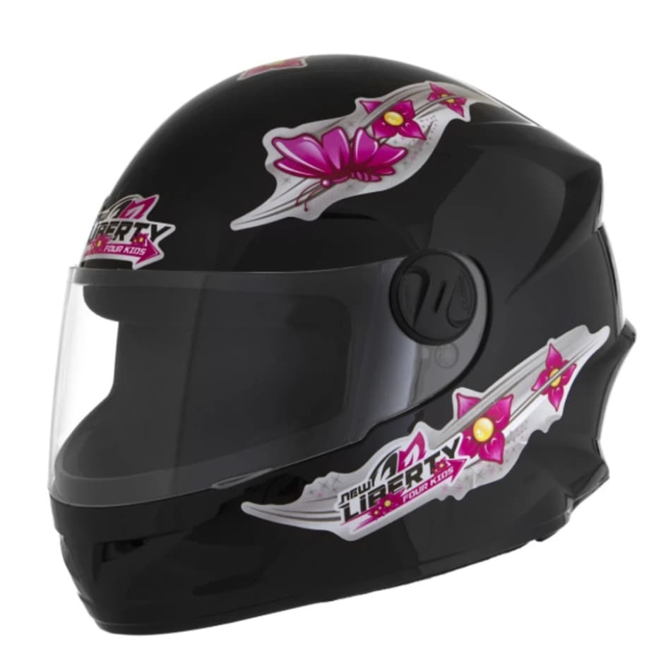 CAPACETE CRIANÇA LIBERTY FOUR KIDS GIRLS (PRETO) TAMANHO (54)