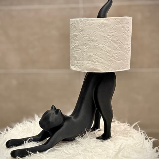 Suporte Papel Higiênico Gato Decorativo Criativo Banheiro Luxo
