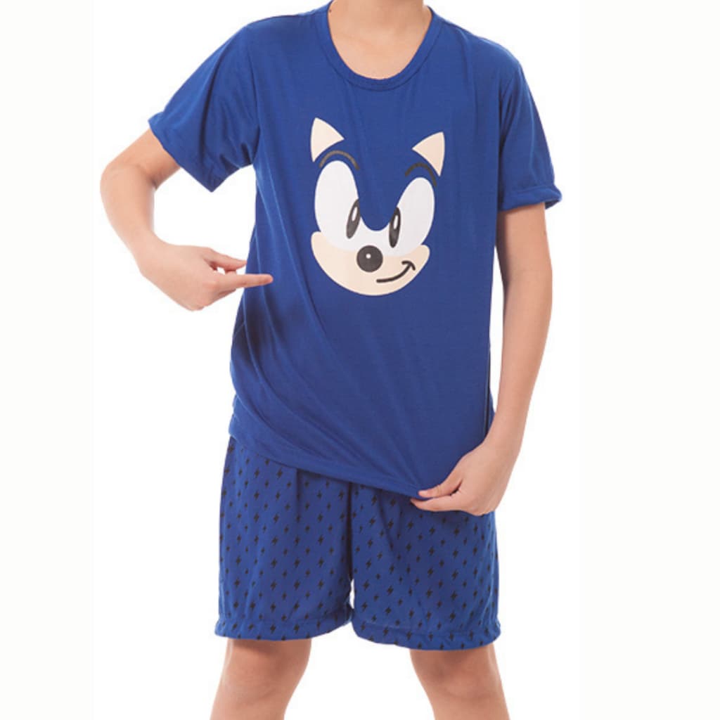 PIJAMA INFANTIL MALHA  PERSONAGENS SEM MANGAS