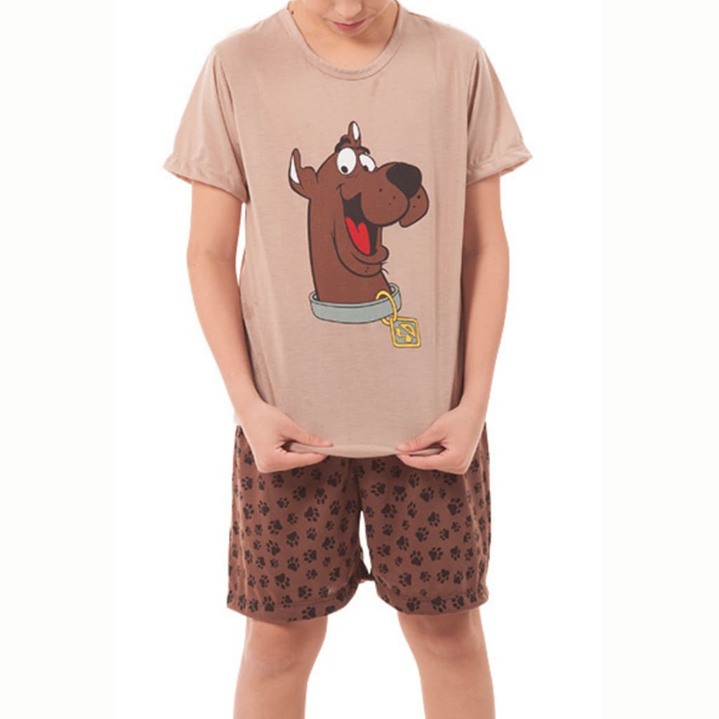 PIJAMA INFANTIL MALHA  PERSONAGENS COM MANGAS