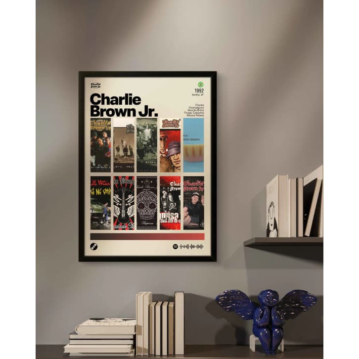 Quadro Decorativo: Charlie Brown Jr. / Discografia (1992) musica, decoração, modernidade,arte visual