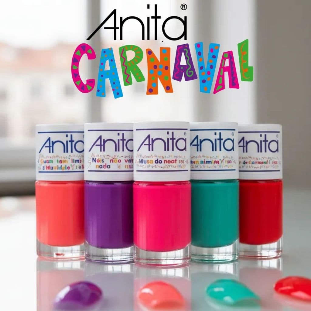 Anita Carnaval Kit 5 Esmaltes Nova Coleção de carnaval tons vibrantes Lançamento