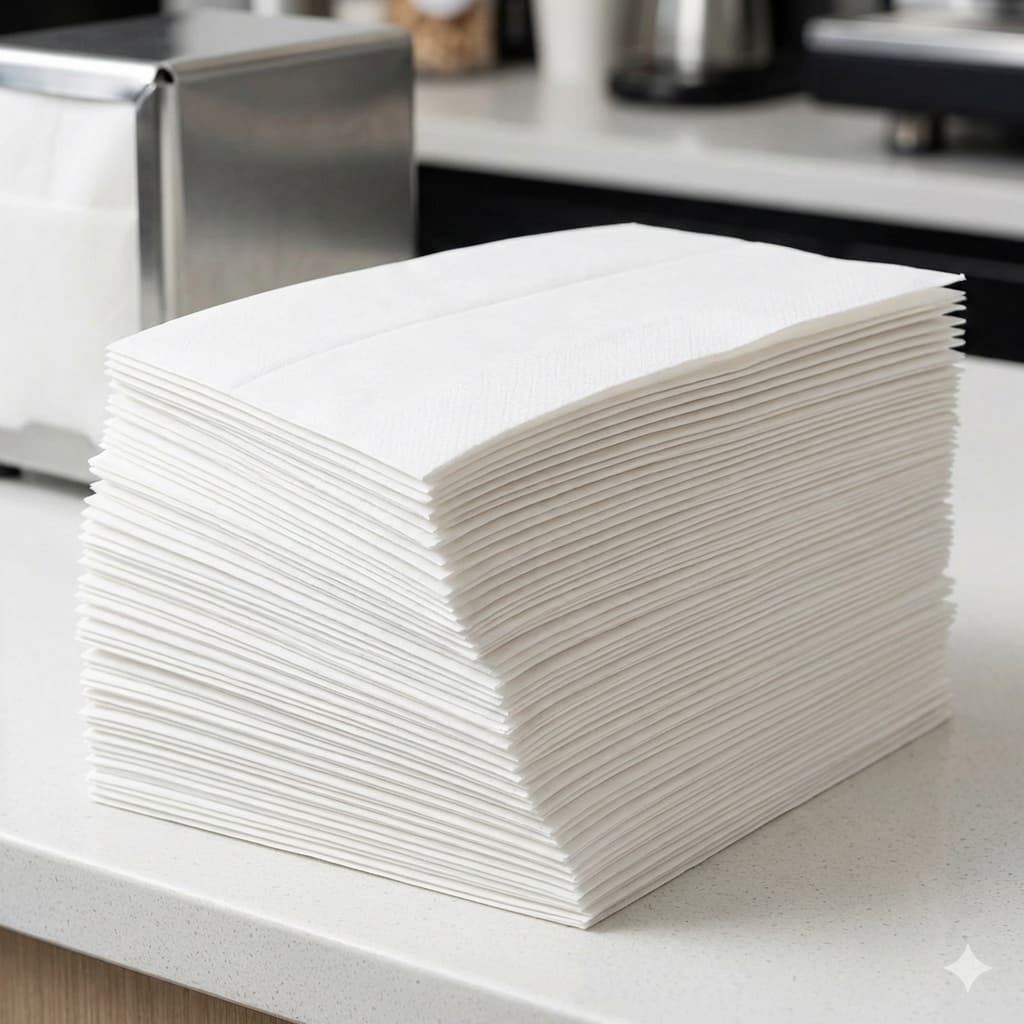 Kit Guardanapo Papel De Seda Branco Tipo Tv 13x14  Para Balcão Restaurante Padaria Lanchonete