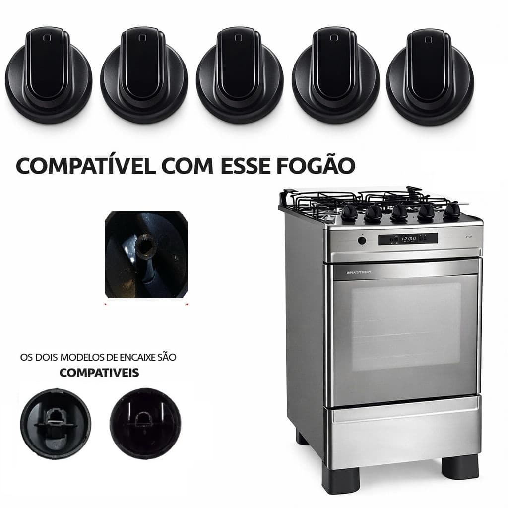 Kit 5 Botões Brastemp Clean/Ative/Top Glass