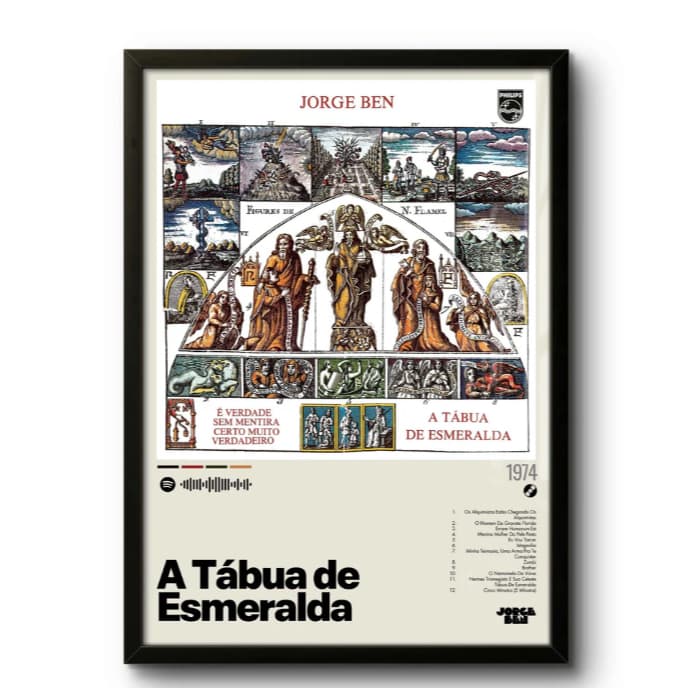 Quadro Decorativo: A Tábua de Esmeralda (1974) por Jorge Ben, musica, modernidade, decoração, parede
