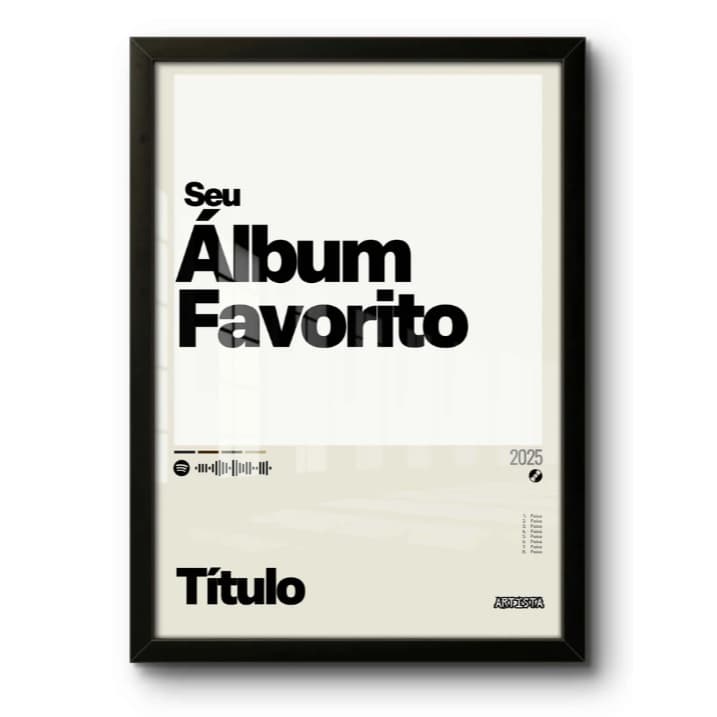 Quadro Decorativo: PERSONALIZE Seu Álbum (2026)Você nos indica a obra que deseja como tema principal