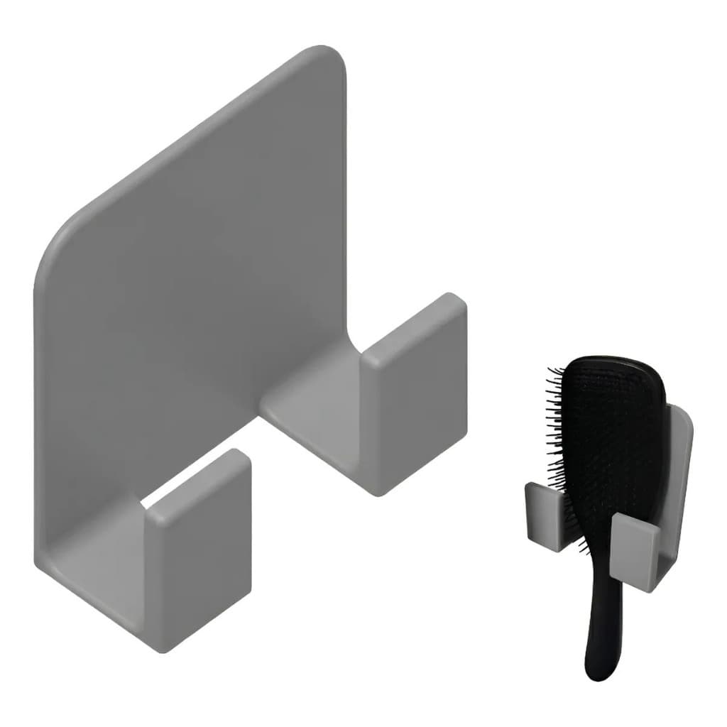 Suporte Porta Escova de Cabelo de Parede Adesivo Banheiro Fixação Dupla Face Sem Furo