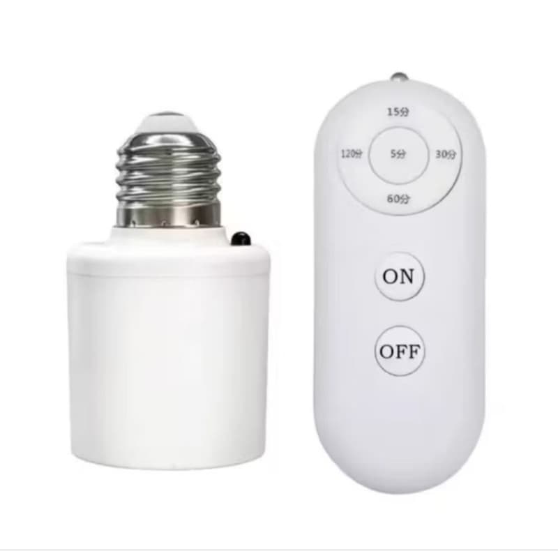 Soquete Bocal Lâmpada Com Controle Remoto E27 Bivolt Função Timer Programação para Desligar em 5/15/30/60 e 120 Min