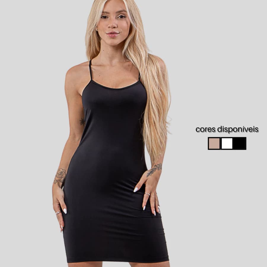 Vestido Anágua Feminino Alcinha Conforto Segurança Moderno Linha Noite