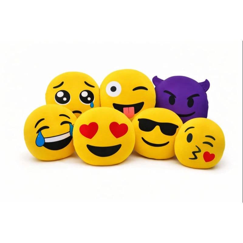 Almofada de Emoji Fofa e Decorativa – Enchimento em Micro pérolas, Poliamida Premium | Presente