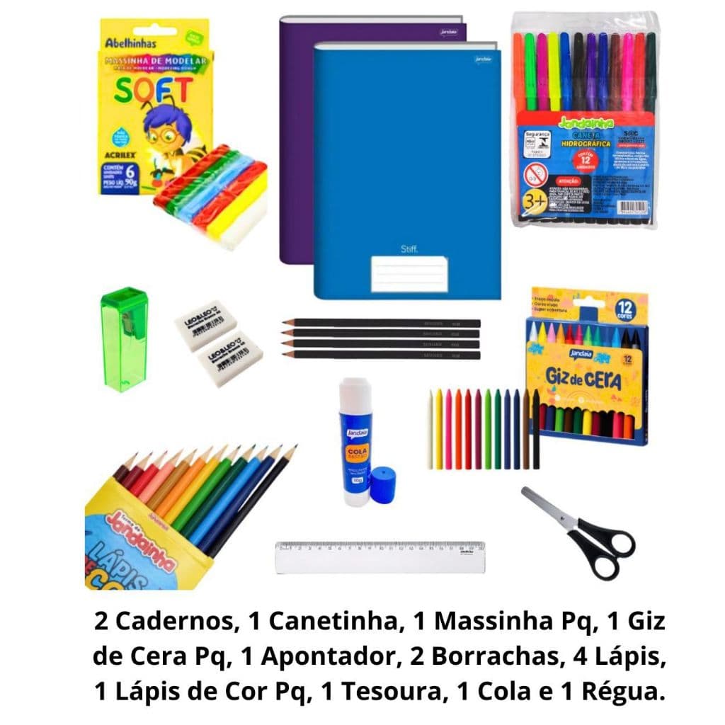 Kit Escolar Básico Volta às Aulas
