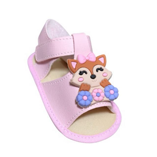 Sandalia de menina raposa sapatinho de bebe/ recem nascido