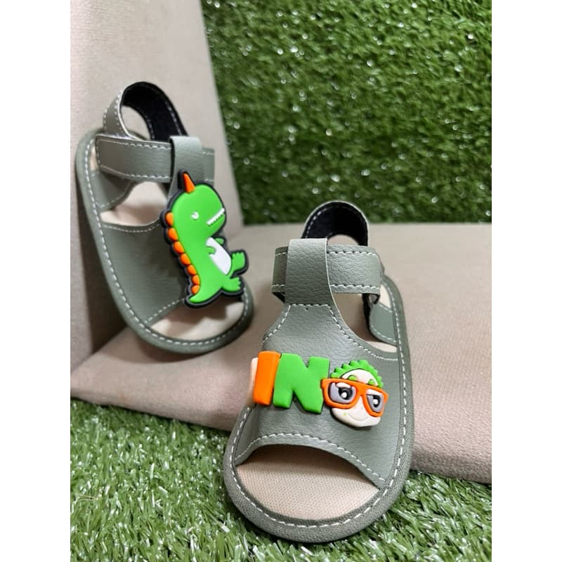 SANDALIA  BEBE DINOSSAURO ESCRITO SAPATINHO DE MENINO
