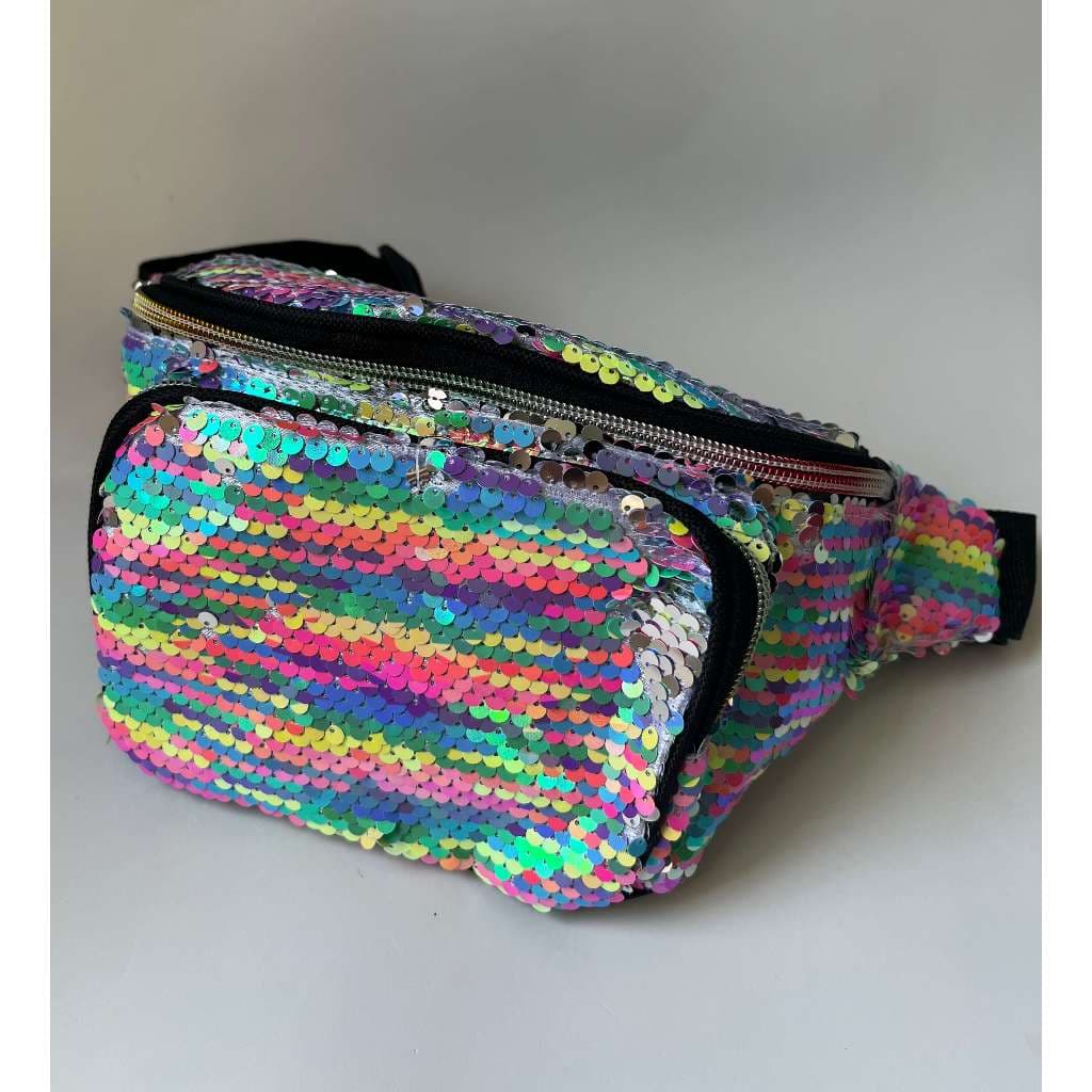 Pochete de Paetês cores diversas, Carnaval 2026, festa, bolsa de lado, pochete colorida de paetês
