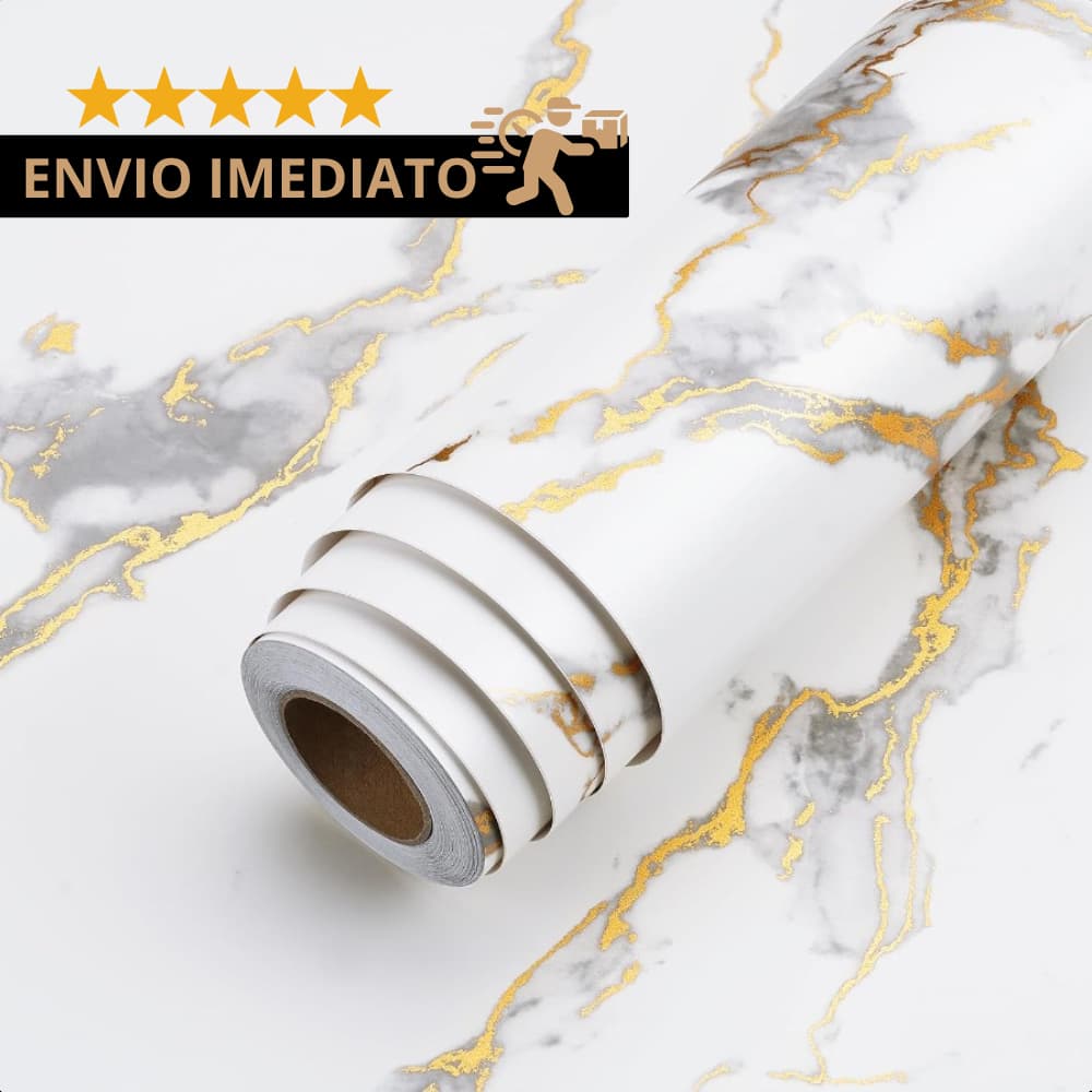 Papel De Parede Efeito Mármore Luxo Fosco Premium 5M a 20M X 45cm Cozinha Banheiro Sala Envio Imediato
