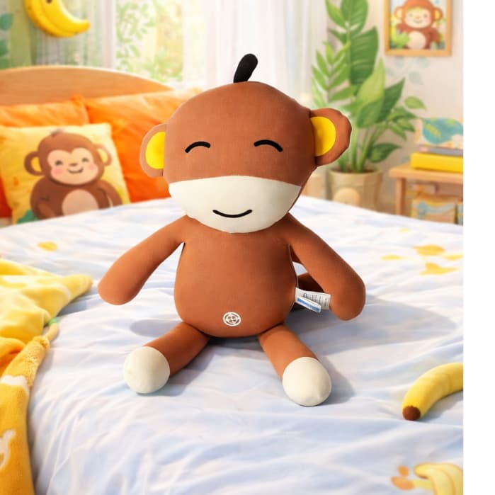 Almofada Macaquinho Fofo e Decorativo – Enchimento em Micro pérolas, Poliamida Premium | Presente Perfeito