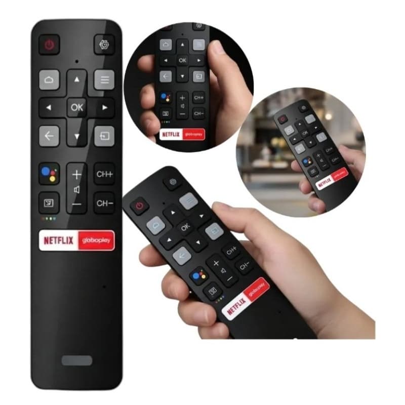 controle remoto pra tv TCL smart com teclas Netflix e Globoplay