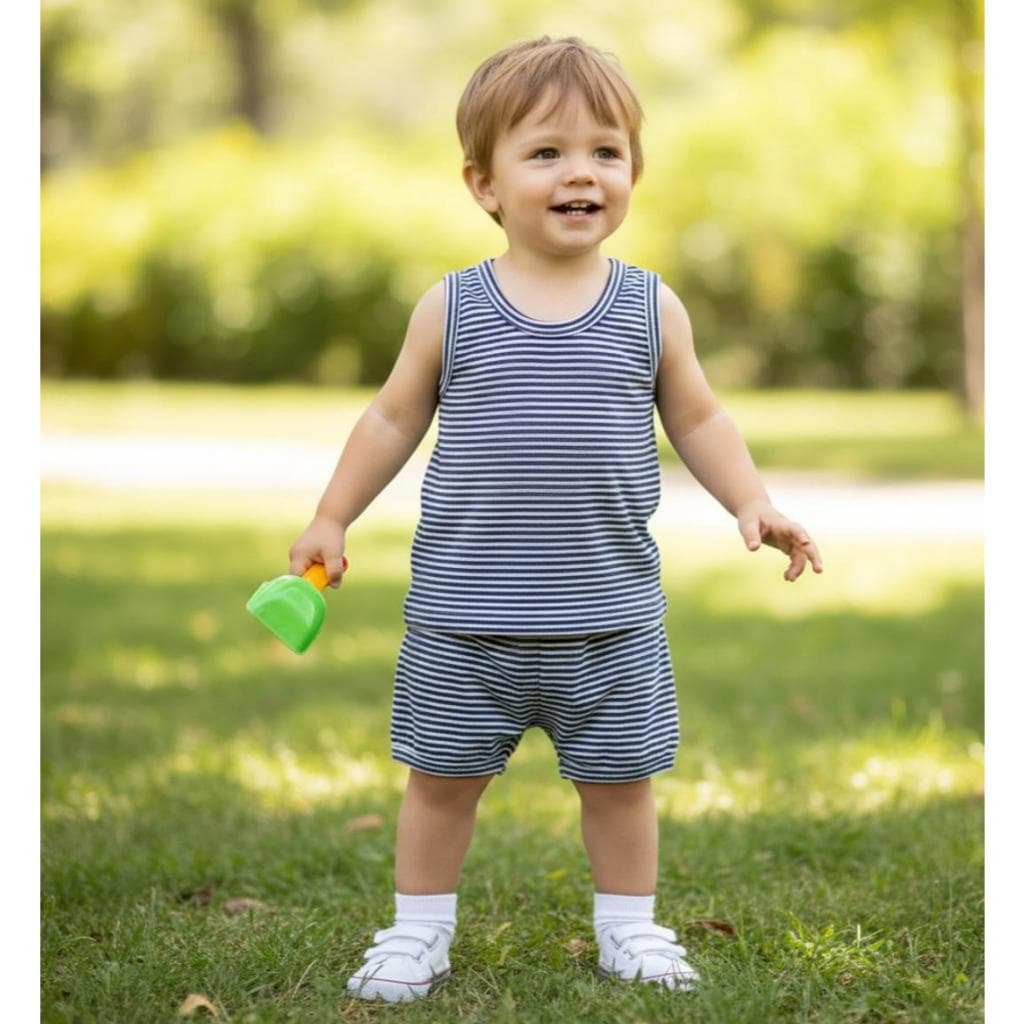 Conjunto Infantil Verão Regata + Short Suedine 1 a 3 Anos | Infantil | Bebê