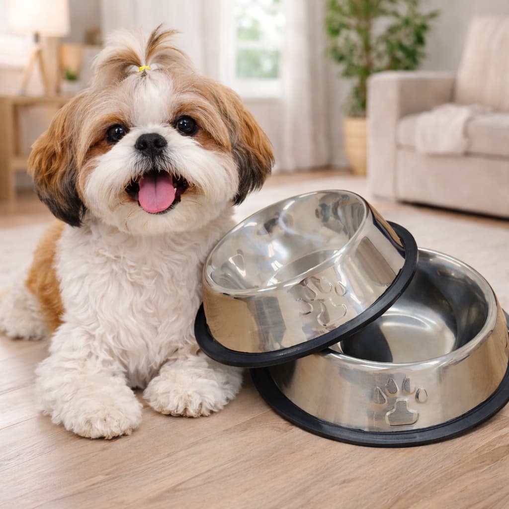 Comedouro Bebedouro Inox Antiderrapante Para Pet Cachorro Gato Porte Pequeno Médio