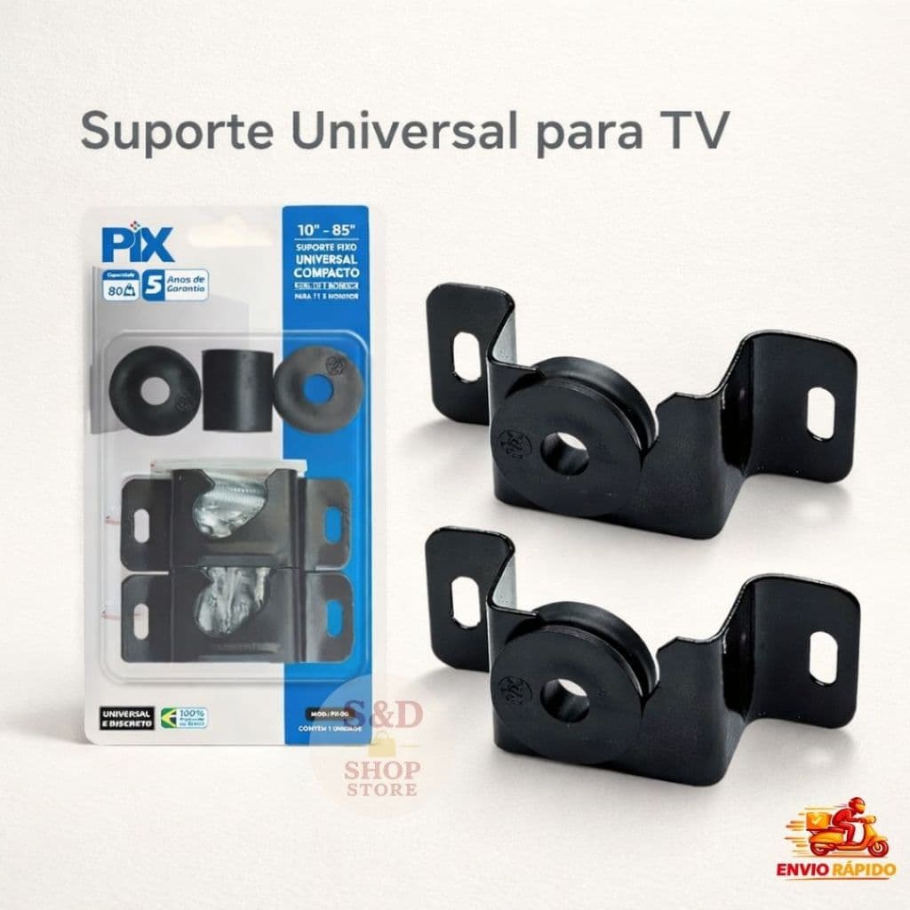 Suporte Universal para TV Fixação em Parede e Painel – Aço Carbono – 10 a 100 Polegadas