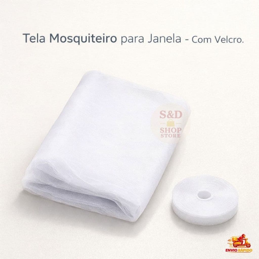 Tela Mosquiteiro para Janela - Com Velcro - Proteção Contra Mosquitos -1,30x1,50m