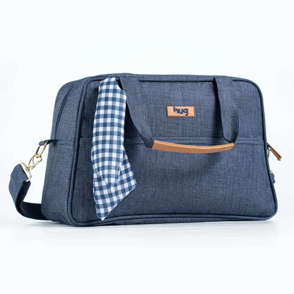 Bolsa Maternidade Média HUG Original Mescla Azul Marinho Menino