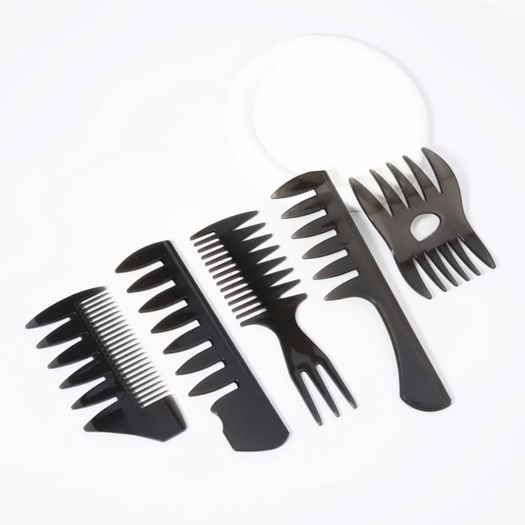 Kit 5 Pentes Profissional Penteados Para Barbeiro Cabeleireiro
