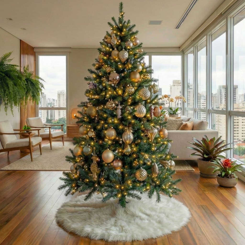 Saia Base Tapete De Árvore De Natal Enfeite Natalino 80cm