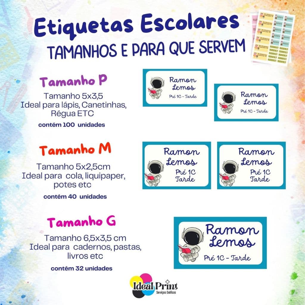 ✅  KIT ETIQUETA ESCOLAR 🌟 ♡ 172 UND ⚠️ CABE NOME E SÉRIE 🔥IDEAL P/ LÁPIS, CADERNO, ITEM ESCOLAR