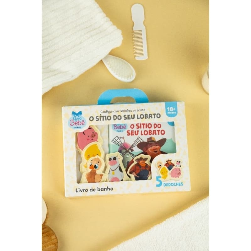 Livro de Banho Infantil com Dedoches | Brincadeira | História | O Sítio do Seu Lobato | 18m+