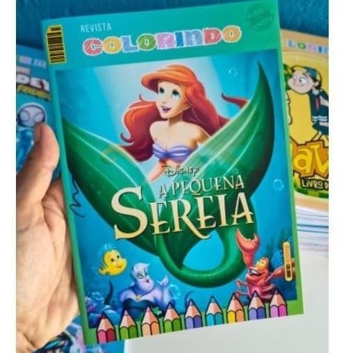 Kit Revistinha Livro de Colorir Infantil   Festa Lembrancinha Prenda PERSONALIZADO - DESENHO - PEQUENA SEREIA livrinho