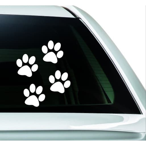 10 Adesivos Patinha Pet Vinil Automotivo – Ideal para Capacete, Carro, Skate e Mala – Preto (3cm)