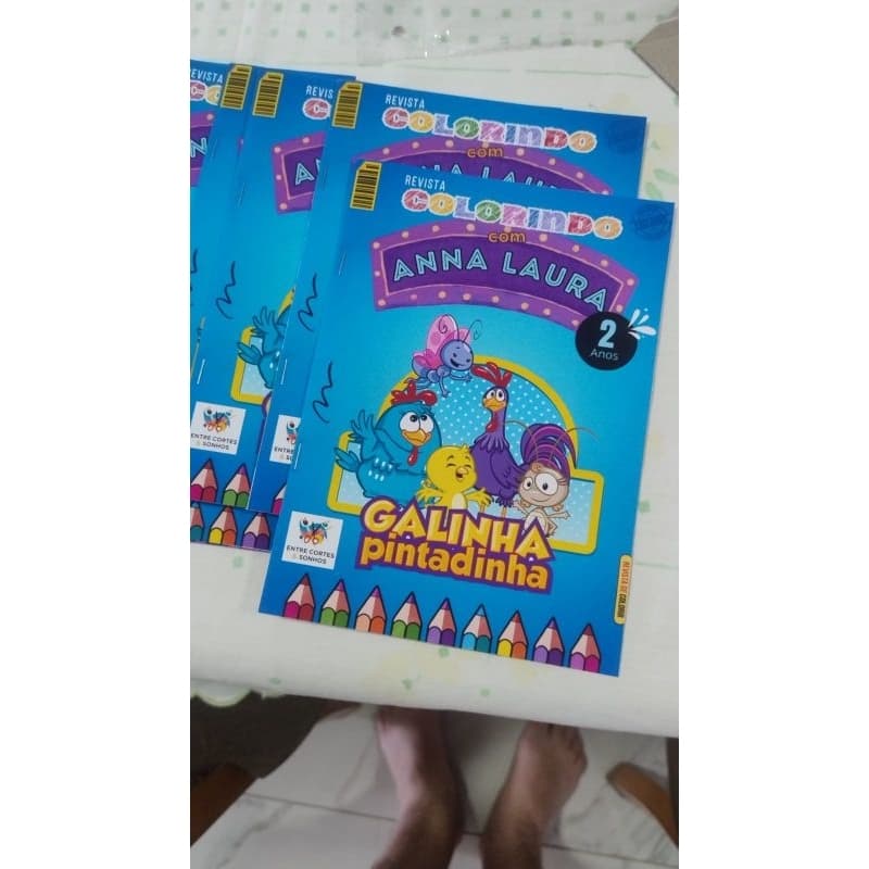 Kit Revistinha Livro de Colorir Infantil pra Festa Lembrancinha PERSONALIZADO - GALINHA PINTADINHA
