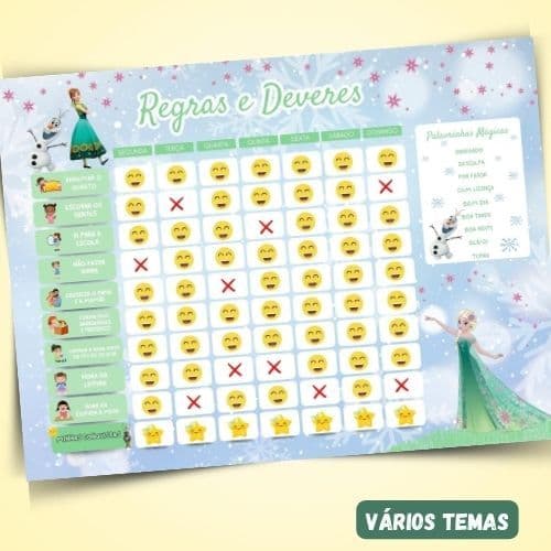 Quadro de Rotina Infantil - Tarefas, Regras e Deveres | Feito de Imã para Fixação em Geladeira
