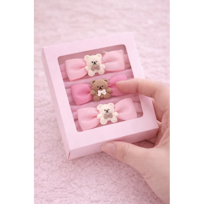 Kit 3 Faixas Bebê Menina – Ursinho de Tecido Artesanal, Confortável