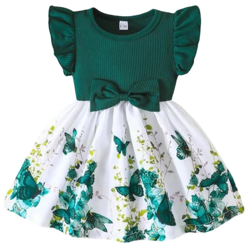 PROMOÇÃO - Vestido Infantil Importado Borboletas Floral Festa -  Rodado Laço Casual - Várias cores