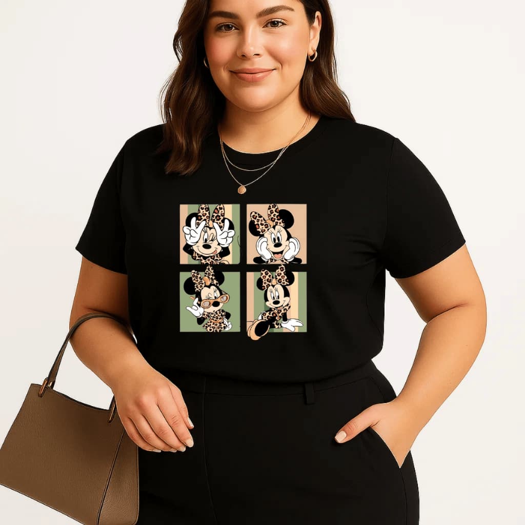 Camiseta Plus Size Feminina Estampada Do P Ao G5 Mc Pintada Academia Treino 100% Algodão Premium Verão
