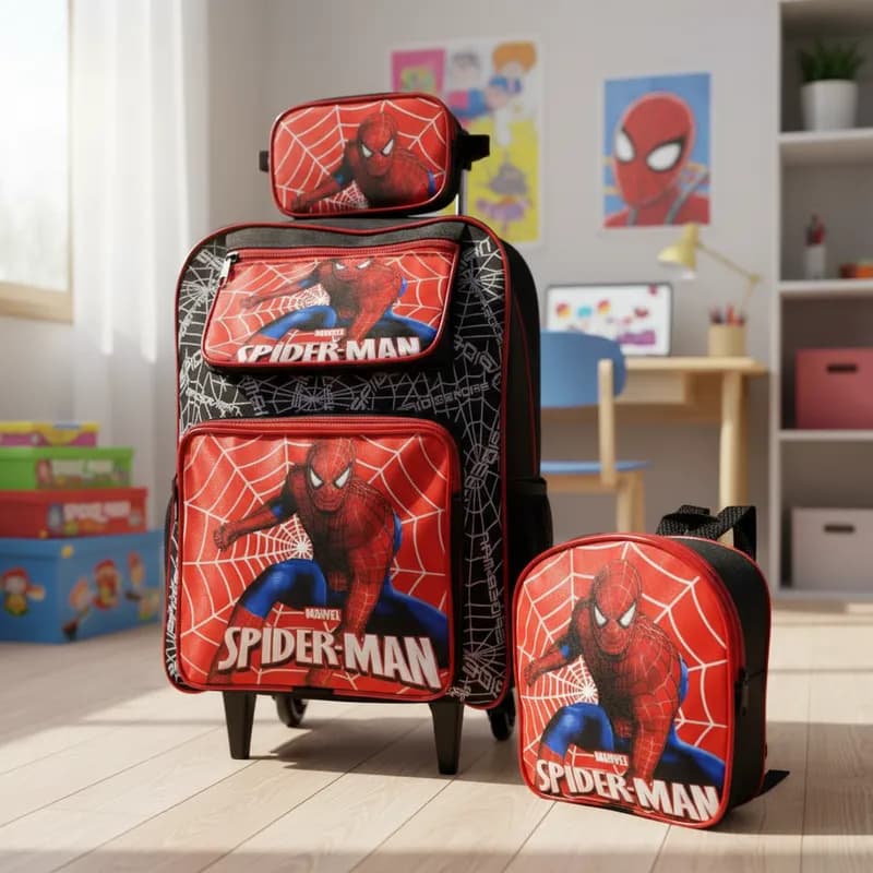 Kit Mochila Escolar Infantil Grande Rodinha Lancheira Estojo