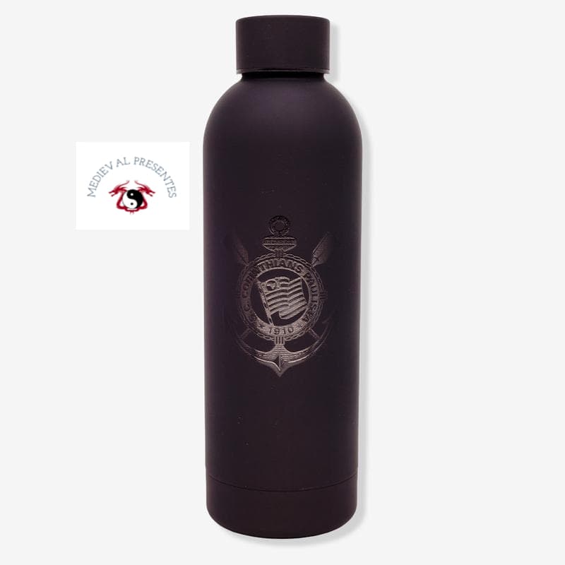 GARRAFA MAX CORINTHIANS TIMÃO ALVI NEGRO 500 ML TERMICA ORIGINAL LICENCIADA