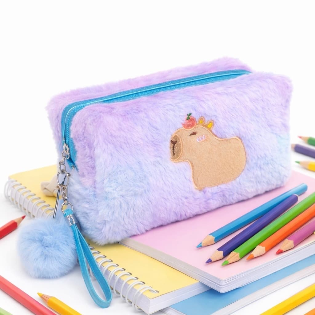 Estojo Escolar Capivara Grande Para Lápis Caneta Organizador De Material Escola