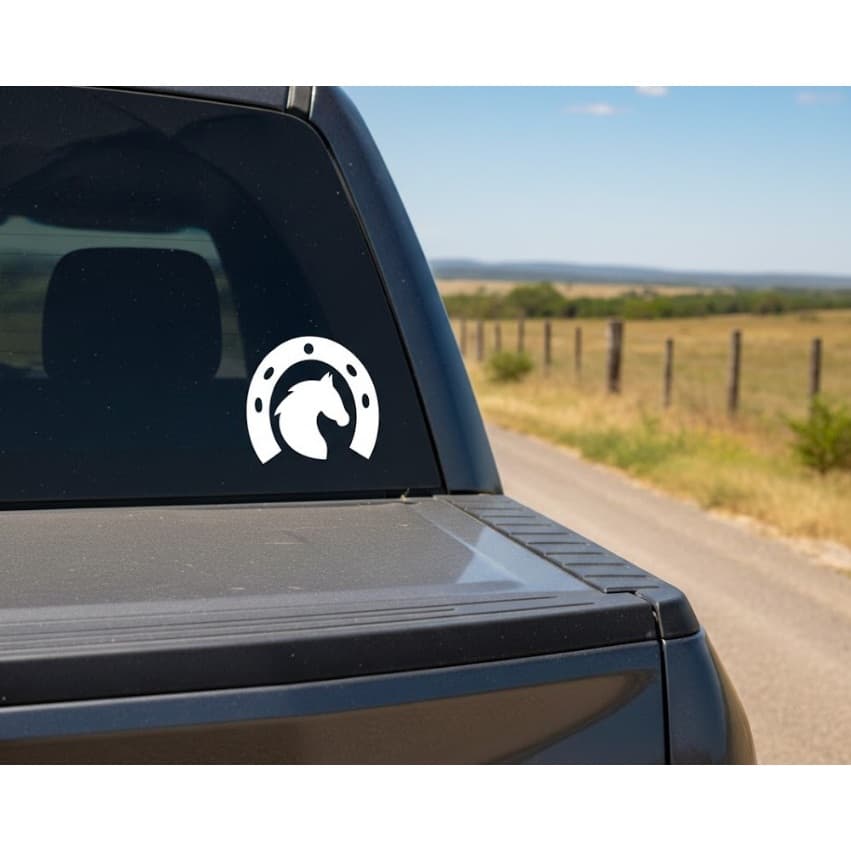 Adesivo Cavalo Na Ferradura Carro Caminhonete Vinil 12x11cm Agro Country