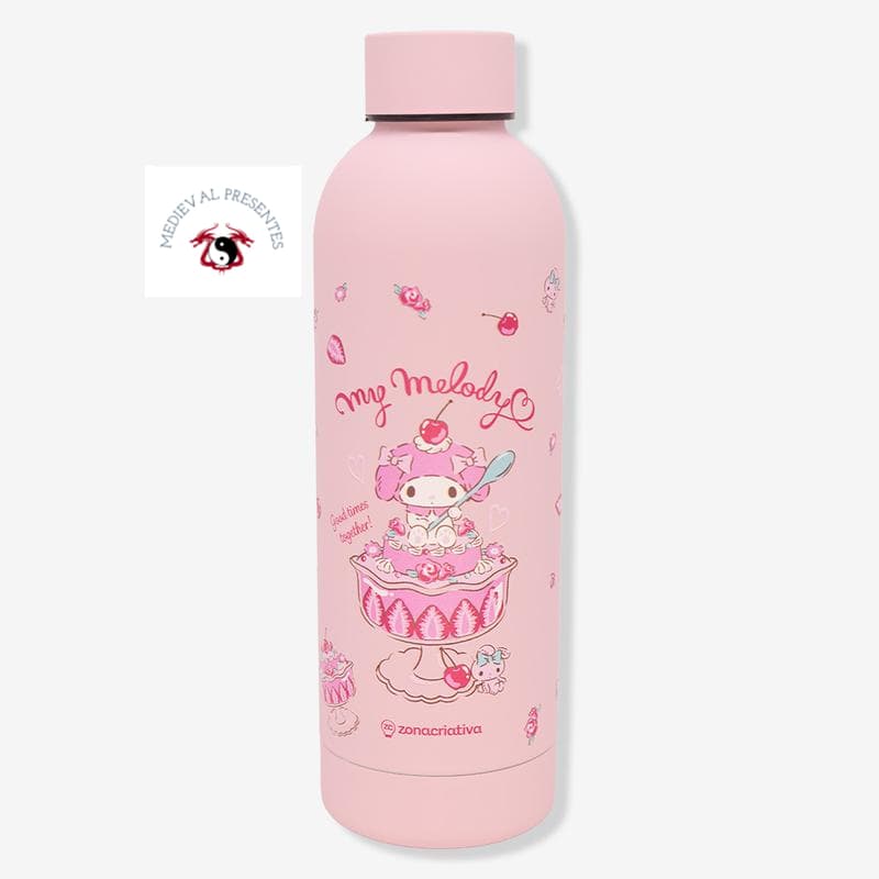 GARRAFA MAX MY MELODY ROSA COELHINHA KAWAII SANRIO 500 ML TERMICA ORIGINAL LICENCIADA