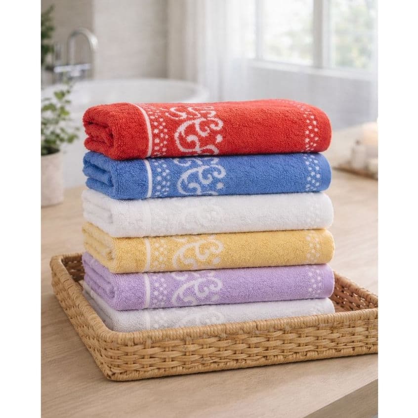 Kit Com 5 Toalha De Rosto Felpudas 40cm x 70cm 100% Algodão Toalhas de Rosto Macias