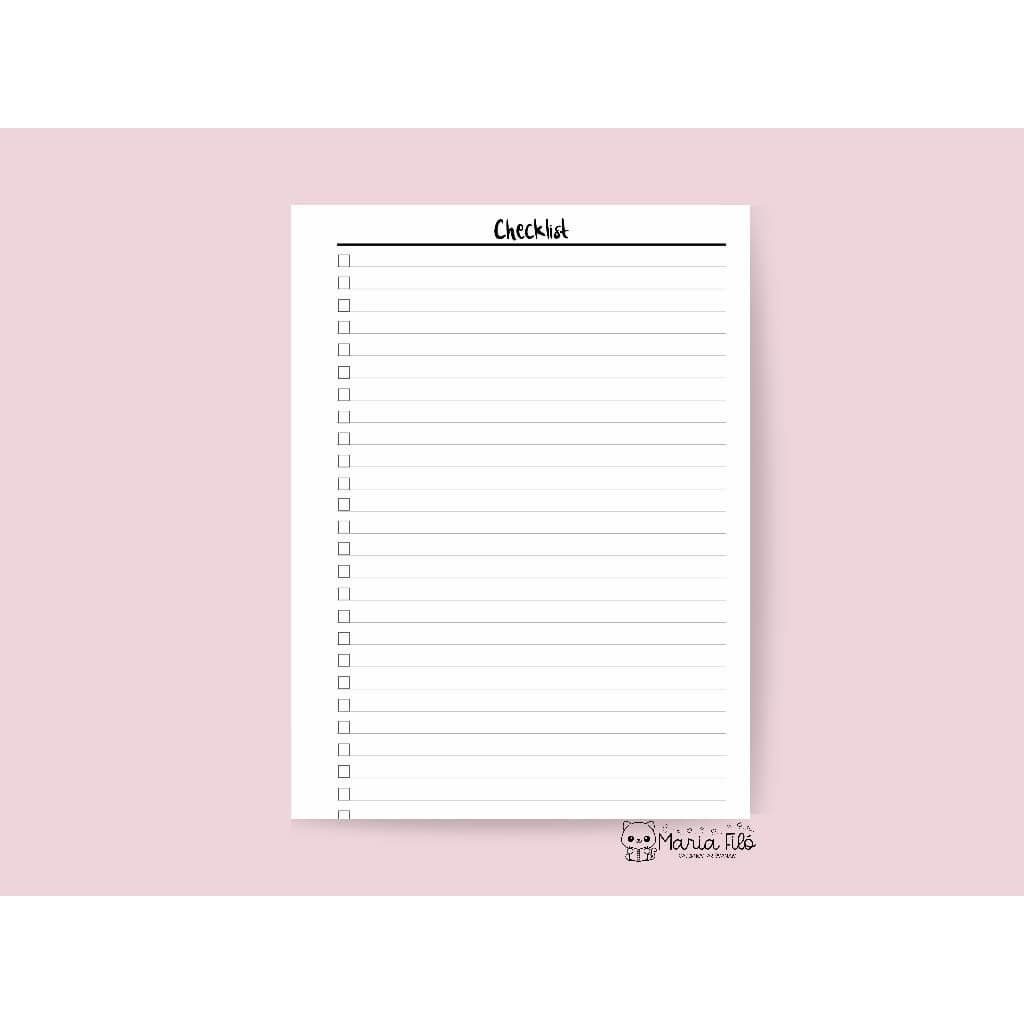 Refil / Miolo de Checklist