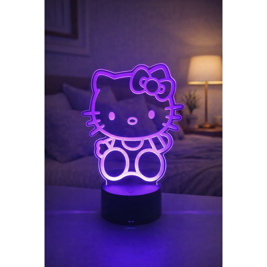 Luminária LED 3D de Mesa /Decoração luz noturna Hello Kitty