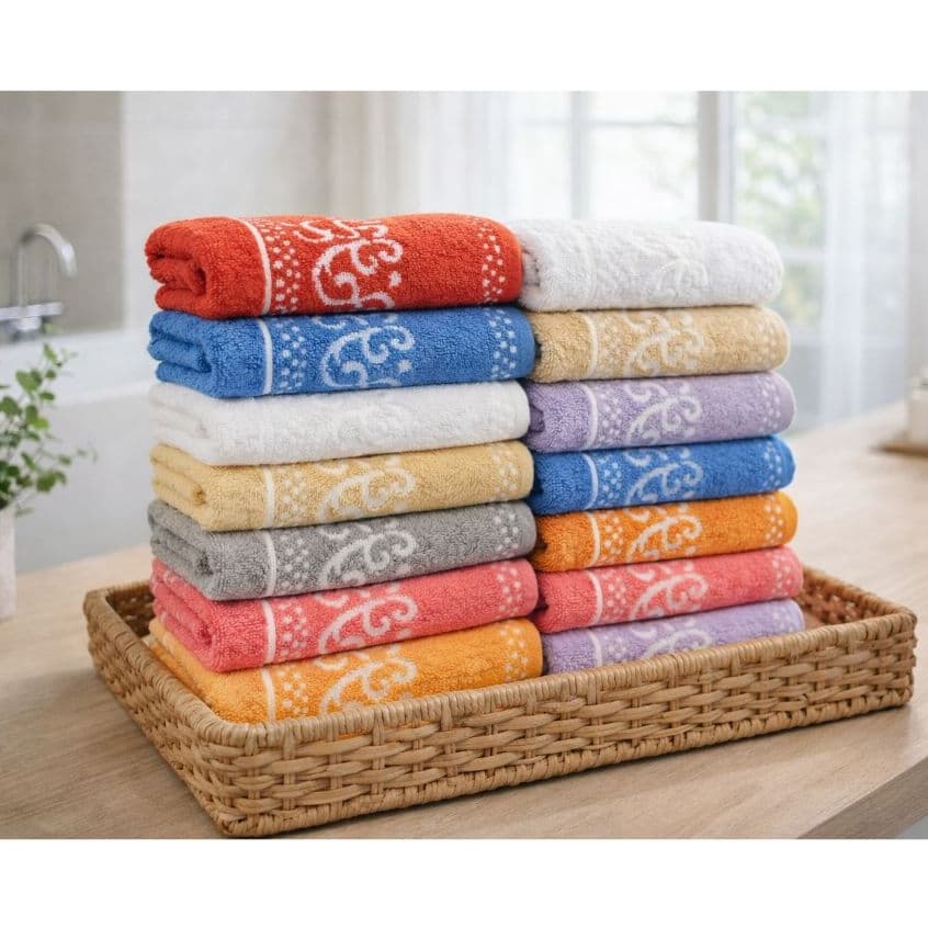 Kit 10 Toalhas de Rosto Alta Absorção Para o Dia a Dia 40 x 70 cm Cores Sortidas